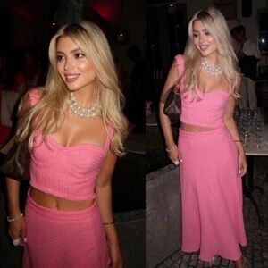 Zara Pink Women's Skirt Set